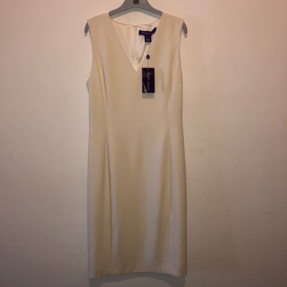 Cream Sleeveless Dress Ralph Lauren